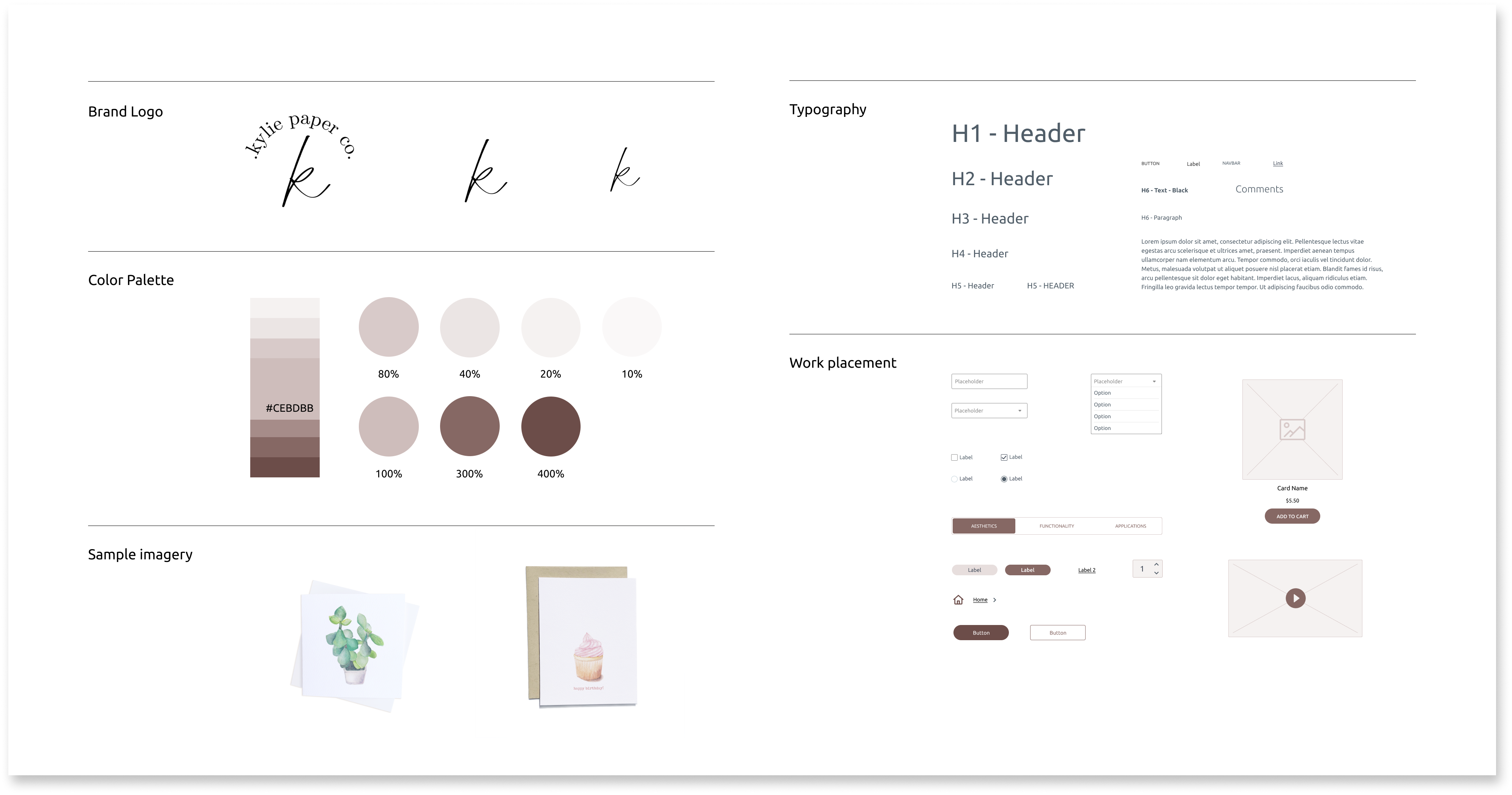 kylie paper co. website style guide