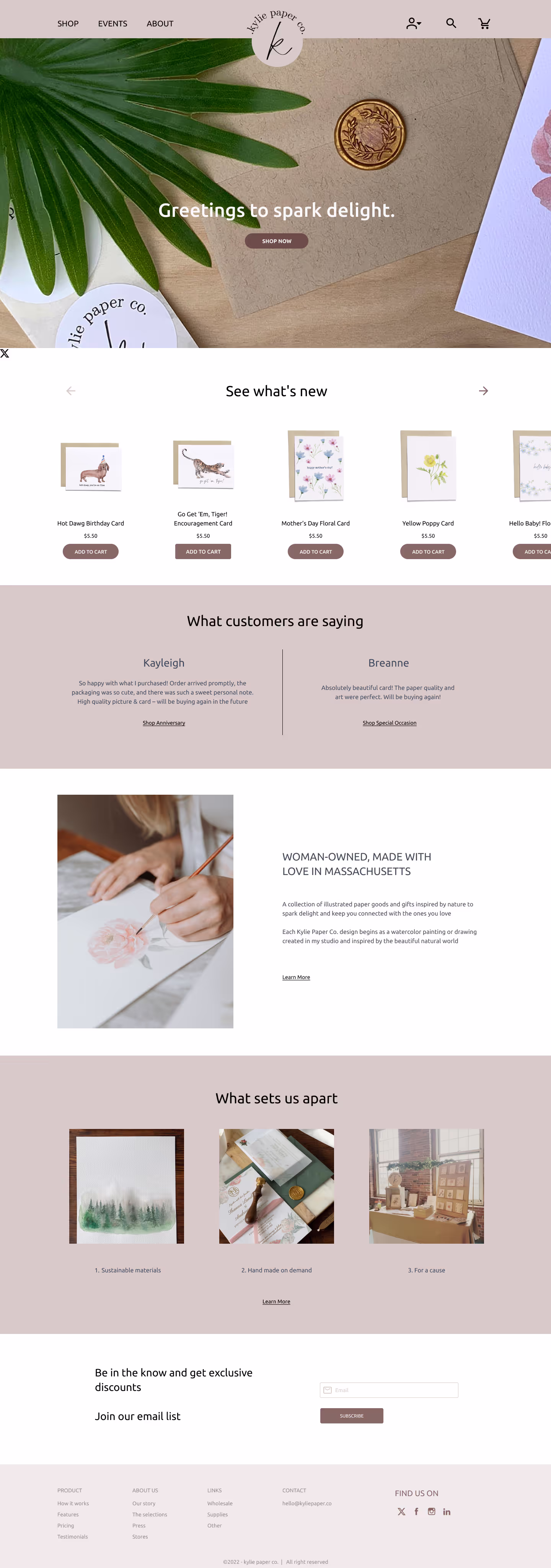 Kylie Paper Co. Website Revamp