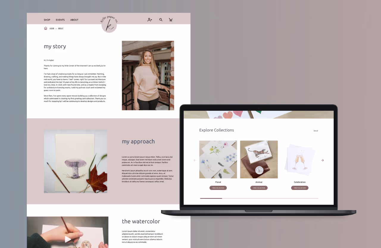 kylie paper co. about page